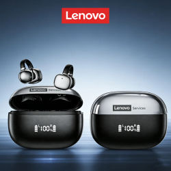 Audífonos Inalámbricos Lenovo Open Ear, Bluetooth 6.0, Cómodos, con Clip, para Juegos y Deportes, con Pantalla LED Digital de Energía, RS119 Pro