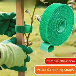 Cintas de nailon reutilizables para plantas, vendas de jardín ajustables, cinta autoadhesiva de gancho y bucle para plantas, tiras de cinta de sujeción para cables de datos
