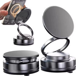 Soporte Magnético Plegable para Teléfono con Imán Potente, Rotación de 360 Grados ° Soporte Giratorio para Teléfono Móvil con Succión al Vacío para Escritorio, Coche, Parabrisas y Salpicadero