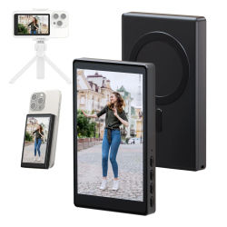 Monitor Inalámbrico con Cámara Trasera, Pantalla Magnética para Smartphone, para Vlogs, Transmisiones en Vivo, Grabación de Video, Herramienta para Selfies al Aire Libre