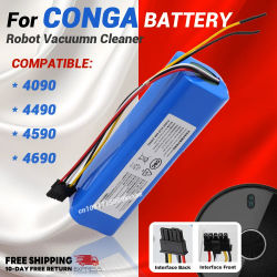 100% nueva batería de iones de litio de 12800mAh para CECOTEC CONGA 4090 4490 4690 4590 Robot aspirador 14,4 V 18650 4S2P paquetes de baterías