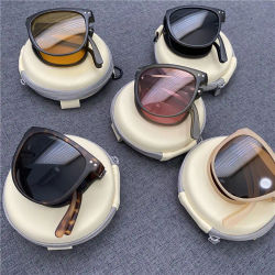 Gafas de sol plegables, portátiles, protección solar ultraligera, protección UV, gafas de sol tanto para hombres como para mujeres.
