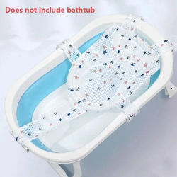 Red de Baño para Bebés, Cojín Ajustable para Bañera de Recién Nacidos, Asiento Antideslizante en Forma de Cruz para Bañera/Ducha/Cuna