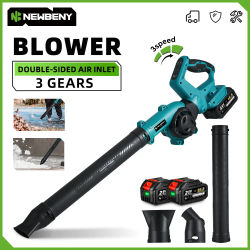 Soplador Eléctrico NEWBENY 270 ° Aspiradora de hojas inalámbrica con ajuste de rotación de 3 velocidades, herramienta de limpieza de polvo y nieve para batería Makita.