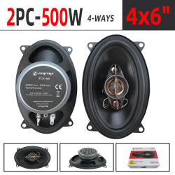 Un par de altavoces coaxiales de cuatro vías para coche de 4x6 pulgadas, potencia máxima de 500 W, 50 W RMS, calidad de sonido de alta potencia, impedancia de 4 ohmios
