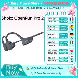 SHOKZ OpenRun Pro 2 S820/S821 auriculares deportivos auriculares abiertos Bluetooth 5,3 micrófono con cancelación de ruido IP55 impermeable