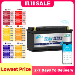 HRBEEnergy 12V 140AH LiFePO4 batería de litio Bluetooth 100A BMS para autocaravanas de pesca fuera de la red almacenamiento de energía en el hogar