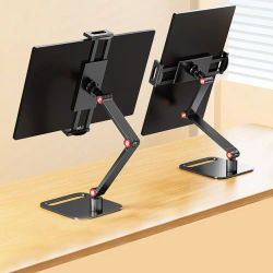Soporte de escritorio para monitor expandible universal ajustable 360 ° Soporte giratorio para tableta Soporte plegable para tableta de 12-17 pulgadas