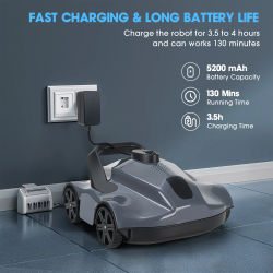Limpiador Robótico Automático para Piscinas, Aspiradora Robótica Inalámbrica para Piscinas Enterradas y Planas, Automática para Piscinas Domésticas