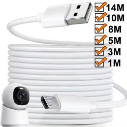 Cable de datos de carga rápida Micro USB Extra largo de 1m-10m para teléfonos Samsung Xiaomi Android Monitor de cámara Cable de datos de Banco de energía
