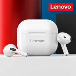 Auriculares Lenovo LP40 TWS inalámbricos Bluetooth 5,0, auriculares estéreo con Control táctil de graves, reducción de ruido, larga duración en espera, 230mAH
