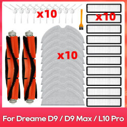 Compatible con (Dreame D9, D9 Max, L10 Pro, Trouver LDS Finder) Accesorios: cepillo principal, cepillo lateral, mopa, filtro, caja de polvo, depósito de agua