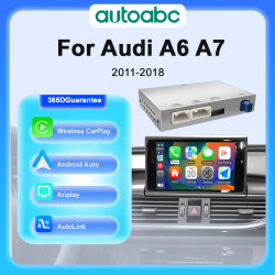 Para Audi A6 A7 2012-2018 inalámbrico CarPlay Android Auto interfaz adaptador caja espejo enlace Bluetooth navegación GPS