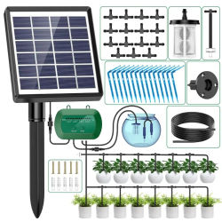 Kit de riego Solar inteligente, 6V, 2W, con batería integrada de 1800mAh, riego para plantas en macetas, dispositivo de riego temporizado DIY