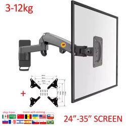 Soporte de Pared para Monitor/TV NB NEW F150, con Resorte de Gas de Aluminio de 3-12 kg, Movimiento Completo, 2 Brazos, para Monitores LCD de 24'-35', Soporte para Monitor LED