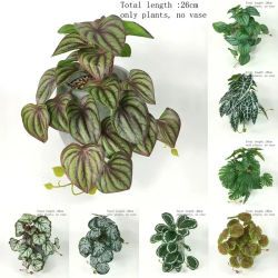 Plantas de terrario artificiales, vid para colgar en la pared, flor de ratán, simulación de hoja de plástico, ratán, hierba verde, decoración para el hogar, balcón y jardín