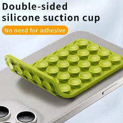 Almohadilla de succión de silicona de doble cara para fijación de teléfonos móviles, ventosa adhesiva de silicona para fijación.