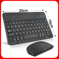 Teclado sin cable Bluetooth MicroData para tablet, ratón para iOS, Android, Windows, Mini Pro, iPad Air