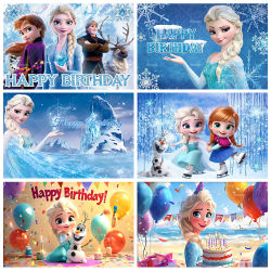 Fondo de Fotografía de la Princesa Elsa de Frozen, Decoración para Fiestas de Cumpleaños de Niñas, Baby Shower, Póster, Banner