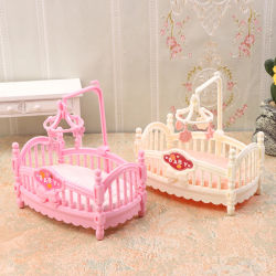 Mini cuna, modelo de cama para bebé, muebles de dormitorio para casa de muñecas, accesorios para casa de muñecas de simulación 1/12