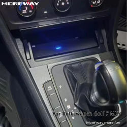 Cargador Inalámbrico para Auto Moreway para Volkswagen Golf 7 MK7 2014-2018, Base de Carga, Soporte para Teléfono Móvil, Carga Rápida, Interior del Auto
