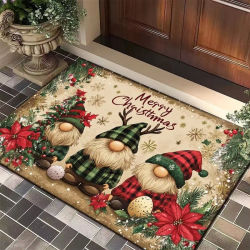 Feliz Navidad, alfombra para puerta, decoración impresa, alfombra de franela, alfombra para puerta, alfombrilla absorbente para pies, alfombrilla para pies pequeña, decoración lavable a máquina