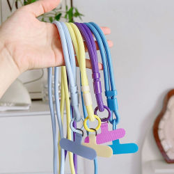 Cordón Largo Ajustable Colorido S14 para Teléfono Móvil, Correa Antipérdida Tipo Collar Cruzado en Colores Pastel, Universal para Teléfono