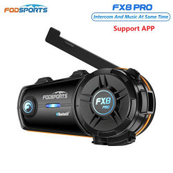Fodsports FX8 pro Intercomunicador de motocicleta Bluetooth Casco Auriculares 8 Rider 2000M Interfono, radio FM