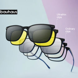 X3171 BAUHAUS DESIGN 4 en 1 imán polarizado Clip gafas marco hombres óptico miopía Clip gafas para hombres montura de gafas