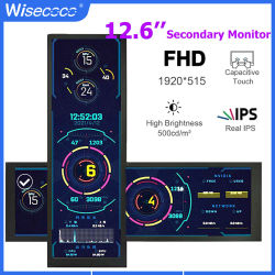 Wisecoco-Monitor portátil capacitivo Aida64, pantalla táctil ultraancha 12,6x1920, PC, pantalla secundaria, CPU, GPU, Panel IPS, 515 pulgadas