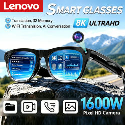 Gafas Inteligentes Lenovo con IA, 8K, Control Remoto, Cámara Táctil, Grabación, Traductor, Asistente de Voz, Bluetooth Inalámbrico