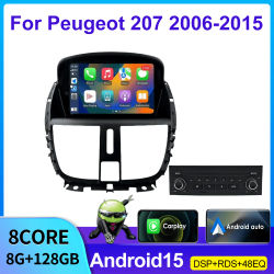 Reproductor de Radio Multimedia para coche Peugeot 207, doble DIN, 7 pulgadas, con USB y Bluetooth, sistema de entretenimiento para vehículos