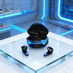 Auriculares TWS para juegos, inalámbricos por Bluetooth, con micrófono, sonido de graves, posicionamiento de audio, música estéreo 9D, auriculares HiFi para teléfonos
