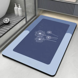 Alfombra de baño de tierra de diatomeas, alfombra de baño absorbente antideslizante, alfombrillas para pies, alfombra de ducha de secado rápido, felpudo lavable