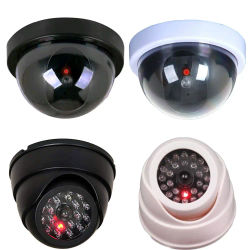 Cámara de seguridad falsa con luz LED roja intermitente, Monitor falso de simulación, domo simulado creativo, CCTV, 30 piezas