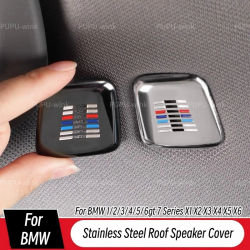 Cubierta de altavoz de techo de acero inoxidable para BMW, todas las series, Interior de micrófono para BMW 1/2/3/4/5/6 Gt 7 Series X1 X2 X3 X4 X5 X6