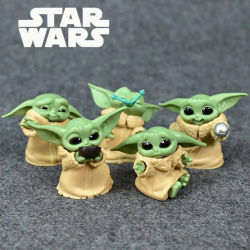 Nuevo Set de 5 Figuras de Acción de Baby Yoda Grogu Mandalorian, Juguetes de 4-7cm, Figuras de Acción de Baby Yoda, Star Wars, Regalos Populares de Navidad