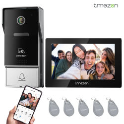 TMEZON - Videoportero Inalámbrico WIFI 1080P con Monitor de 7 Pulgadas, Sistema de Intercomunicación Digital Tuya, Cámara de Seguridad para el Hogar