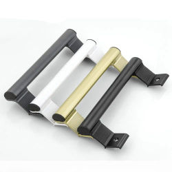 Manija de gabinete de muebles sin perforaciones, manija de puerta de Granero deslizante de aleación de aluminio, juego de herrajes para tirar y empotrar, manija de cajón de puerta de madera