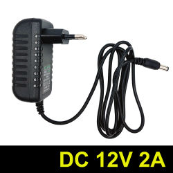 Adaptador de corriente UE/EE. UU. CA 100V-240V a CC 12V 2A cargador de suministro adaptador Universal convertidor enchufe para cámara DVR NVR luz LED de Robot