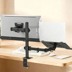 Soporte Universal Ajustable de 360° para Monitor y Portátil ° Soporte Giratorio Ergonómico para Monitor de Escritorio, para Oficina, Habitación, Trabajo con Computadora