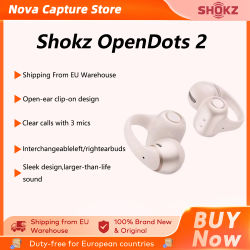 Auriculares Shokz OpenDots 2 E320 con Gancho para la Oreja - Para Deportes y Running - Bluetooth de Tipo Abierto - Nuevo Original 2026