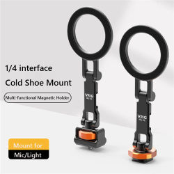 Soporte Magnético VRIG para Teléfono con Montura de Zapata Fría y Adaptador de Trípode de 1/4 para MagSafe iPhone 16 15 14 Samsung, Cámara, Micrófono, Luz, Monitor