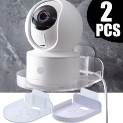 Soporte de montaje en pared para cámara de seguridad pequeña, soporte para cámara de vigilancia acrílica, estante autoadhesivo para altavoces, monitores para bebés