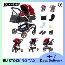 Cochecito funcional pulido 3 en 1 para bebés, módulo de asiento reversible, chasis con altura elevada para una mejor visibilidad, sistema de plegado en un solo paso sin esfuerzo, sistema de acolchado