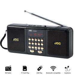 Radio FM Estéreo Portátil, Altavoces Inalámbricos, Compatible con Tarjeta TF, Reproductor de Música USB MP3, Altavoz Bluetooth Recargable con Receptor FM