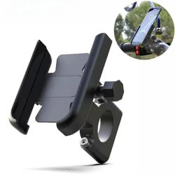 Soporte de teléfono de aluminio para motocicleta, soporte de montaje para teléfono de bicicleta, soporte Universal para teléfono de motocicleta de aleación de aluminio con rotación de 360 grados