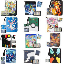 Carpeta de tarjetas Toysspire Pokemones con capacidad para 400/900 tarjetas, álbum de tarjetas con cremallera de PU, libro de colección de anime, regalo moderno para fanáticos del anime.