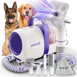 Aspirador pelos animal domésticoticocon cepillo, Súper poder de succión con 12000pa, Aspiradora para pelos de perro con un botón