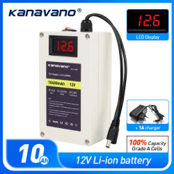 Batería recargable de iones de litio, paquete de batería de 12V, 10Ah, 18650, 11,1 V, BMS incorporado para Juguetes LED, ropa inflable con cargador